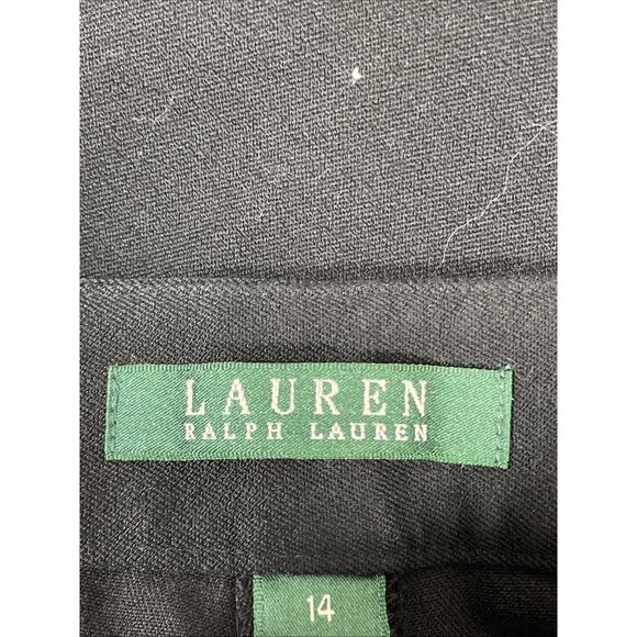 Lauren Ralph Lauren Pants Womens‎ Size 14 Black Gold Button Pocket Office Career - Picture 8 of 14